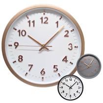Relógio de Parede Decorativo Analógico 20cm Redondo Moderno Ponteiro Silencioso Sem Barulho Decoração Casa Cozinha Sala Escritório - DMA