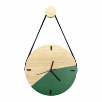Relógio De Parede Decorativo Escandinavo Duo Verde Amazonas Com Alça + Pendurador