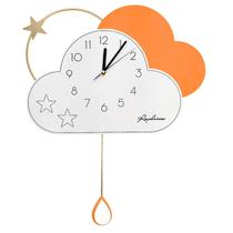 Relógio de Parede Decorativo Laranja Mecanismo Quartz Silencioso para Sala, Cozinha