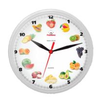 Relógio de Parede Decorativo Ômega Frutas Branco