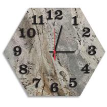 Relógio De Parede Decorativo Premium Hexagonal Magma Petra C - Prego E Martelo