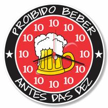 Relogio De Parede Decorativo Proibido Beber Antes Dez Cerveja Bar Boteco Area Festa Presente 30cm