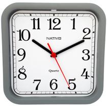 Relógio de Parede Decorativo Quadrado Sala Cozinha Nativo 22x22cm