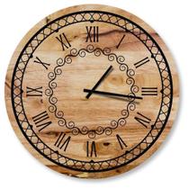Relógio De Parede Decorativo Rústico Amadeirado Números Roma