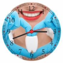 Relógio De Parede Dentista Odontologia Sorriso Dentes Consultórios Casas Quartz Tamanho 40 Cm RC001