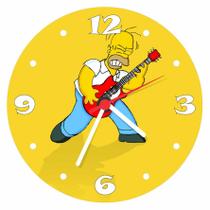 Relógio De Parede Desenho Simpsons Homer Guitarra - Vital Quadros Do Brasil