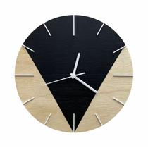 Relógio de Parede Design Triangular - 30cm Preto