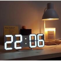 Relógio De Parede Digital 3d Led/Design Moderno Relógios De Decoração De Luz Noturna/Mesa - Saara Online