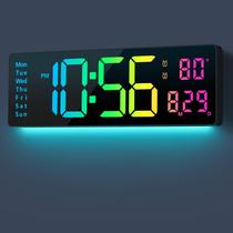 Relógio de Parede Digital Abovsare com Display Grande e Luzes RGB