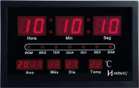 Relógio de Parede Digital Calenda. em Português Temperatura - Herweg