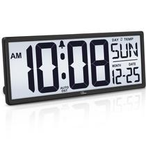 Relógio de parede digital com grande luz de fundo com temperatura de 14,5” Relógio de parede digital com grande luz de fundo com temperatura de 14,5”