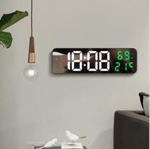 Relógio de parede digital de LED, despertador de parede de tela grande, visor de umidade e temperatura - opsshopping.online