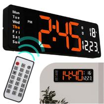Relógio De Parede Digital LED De Mesa Parede Com Controle Remoto Calendário Alarme Data Temperatura - HOME GOODS