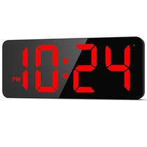 Relógio de parede digital LED XUANZIT com display grande - vermelho Relógio de parede digital LED XUANZIT com display grande - vermelho