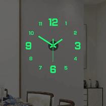 Relógio De Parede Digital Silencioso Estilo Europeu Luminosa, Adesivo DIY Sem Perfuração Para Estudo