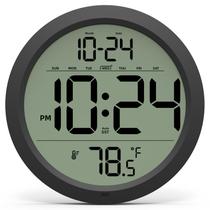 Relógio de parede digital XUANZIT 8" com temperatura interna e data, a pilha Relógio de parede digital XUANZIT 8" com temperatura interna e data, a pilha