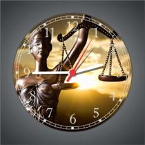 Relógio De Parede Direito Advogados Balança Da Justiça Têmis Escritórios Salas Tamanho 40 Cm RC011