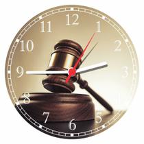 Relógio De Parede Direito Advogados Martelo Justiça Escritórios Salas Quartz Tamanho 40 Cm RC006