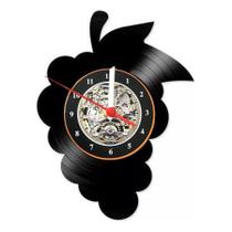 Relógio De Parede Disco De Vinil Decoração Uva Fruta