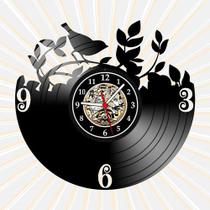 Relógio De Parede Disco De Vinil Passaros Paisagem Retro Promoção Relógio De Parede Disco De Vinil Passaros Paisagem Retro Promoção