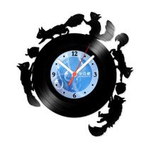 Relógio De Parede Disco Vinil Animais - Esquilos - VAN-080
