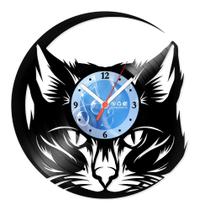 Relógio De Parede Disco Vinil Animais - Gato ao Luar - VAN-181 Relógio De Parede Disco Vinil Animais - Gato ao Luar - VAN-181