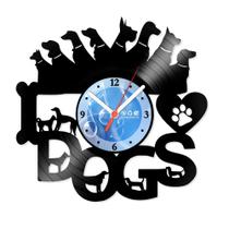 Relógio De Parede Disco Vinil Animais - Love Dogs - VAN-019
