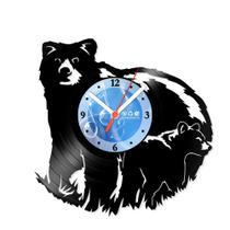 Relógio De Parede Disco Vinil Animais - Mamãe Urso - VAN-140 Relógio De Parede Disco Vinil Animais - Mamãe Urso - VAN-140