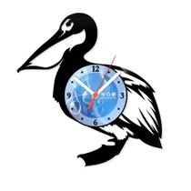 Relógio De Parede Disco Vinil Animais - Pelicano - VAN-044
