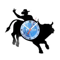 Relógio De Parede Disco Vinil Animais - Touro de Rodeio - VAN-074