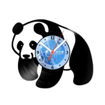 Relógio De Parede Disco Vinil Animais - Urso Panda - VAN-139 Relógio De Parede Disco Vinil Animais - Urso Panda - VAN-139