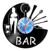 Relógio De Parede Disco Vinil Área De Churrasco - Bar Bartender - VAC-006