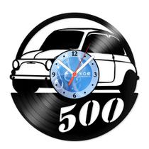 Relógio De Parede Disco Vinil Carros - Fiat 500 - VCA-033 Relógio De Parede Disco Vinil Carros - Fiat 500 - VCA-033