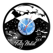 Relógio De Parede Disco Vinil Datas Especiais - Feliz Natal Renas - VDE-005
