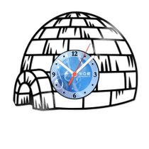 Relógio De Parede Disco Vinil Diversos - Casa de Neve Igloo - VDI-091