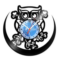 Relógio De Parede Disco Vinil Diversos - Coruja Florida - VDI-382