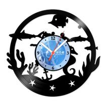 Relógio De Parede Disco Vinil Diversos - Fundo do Mar - VDI-065 Relógio De Parede Disco Vinil Diversos - Fundo do Mar - VDI-065
