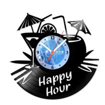 Relógio De Parede Disco Vinil Diversos - Happy Hour - VDI-034 Relógio De Parede Disco Vinil Diversos - Happy Hour - VDI-034