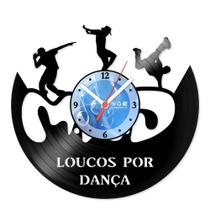 Relógio De Parede Disco Vinil Diversos - Loucos por Dança - VDI-311
