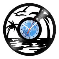 Relógio De Parede Disco Vinil Diversos - Paisagem Praia - VDI-284