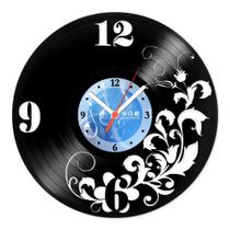 Relógio De Parede Disco Vinil Diversos - Ramo e Folhas - VDI-007