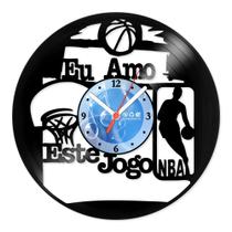 Relógio De Parede Disco Vinil Esportes - Amo Basquete - VES-171