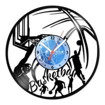 Relógio De Parede Disco Vinil Esportes - Basquete - VES-118 Relógio De Parede Disco Vinil Esportes - Basquete - VES-118