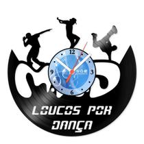 Relógio De Parede Disco Vinil Esportes - Loucos por Dança - VES-148