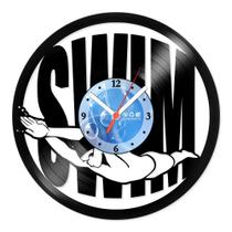 Relógio De Parede Disco Vinil Esportes - Natação Swim - VES-062