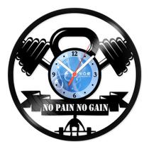 Relógio De Parede Disco Vinil Esportes - No Pain No Gain - VES-163 - Modernarte