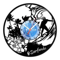 Relógio De Parede Disco Vinil Esportes - Surfando - VES-199