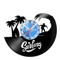 Relógio De Parede Disco Vinil Esportes - Surfing - VES-010 Relógio De Parede Disco Vinil Esportes - Surfing - VES-010