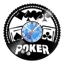 Relógio De Parede Disco Vinil Jogos e Games - Poker - VJG-081