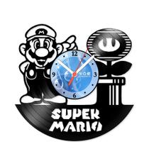 Relógio De Parede Disco Vinil Jogos e Games - Super Mario - VJG-024 Relógio De Parede Disco Vinil Jogos e Games - Super Mario - VJG-024